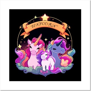 unicorn family Posters and Art